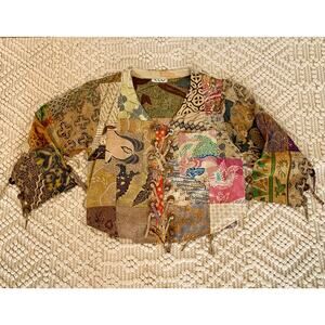 We Be Bop Patchwork Printed Medallions 90s Grunge Hippie Boho Western Vintage